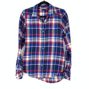 Kavu Shirt Women's Sz S Plaid Button Down Georgia Flannel Long Sleeve Multicolor